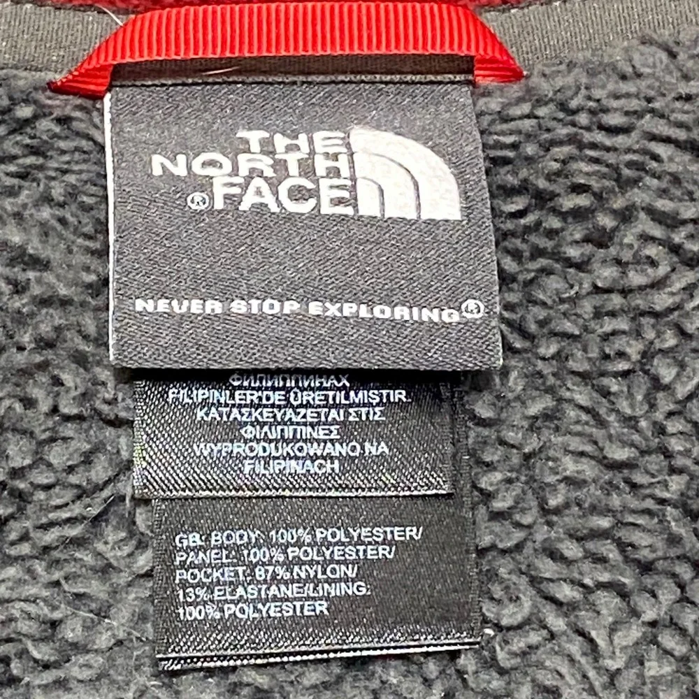 The North Face Mens TKA Glacier Full Zip Fleece Jacket Red Grey Large NF0A49AE
